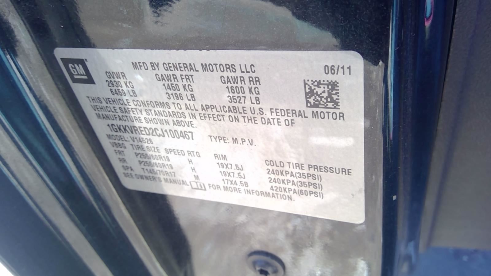 Driver Left Rear Window Regulator Fits 07-12 ACADIA 5221535