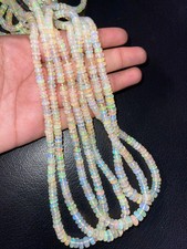1 Long Strand Ethiopian Welo Opal Smooth Rondelles - Ethiopian Roundelles Beads