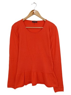 MORE & MORE Damen Langarmshirt Gr. 34/XS Orange Schößchen Peplum