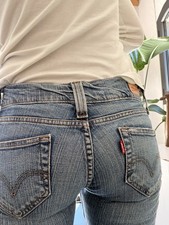 Jean Levi’s Femme 504 Tilted W24 / 32 FR Straight Fit Denim Bleu Vintage 