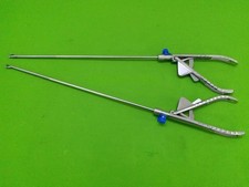 2 Pcs Laparoscopic Needle Holder Forceps Curved Jaw Laparoscopy Instruments 5mm