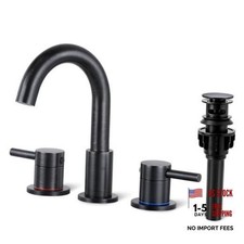 Bathroom Faucet 3 Hole, Oil Rubbed Bronze 1-Oil Rubbed Bronze 8 Inch Widespread