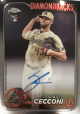 Topps 2024 Chrome Rookie Autographs Slade Cecconi Arizona Diamondbacks RA-SCE