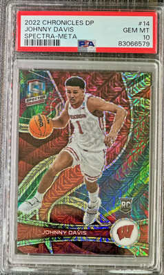 2022 Chronicles Draft Picks Johnny Davis Spectra-Meta PSA 10 (Serial #07/25)