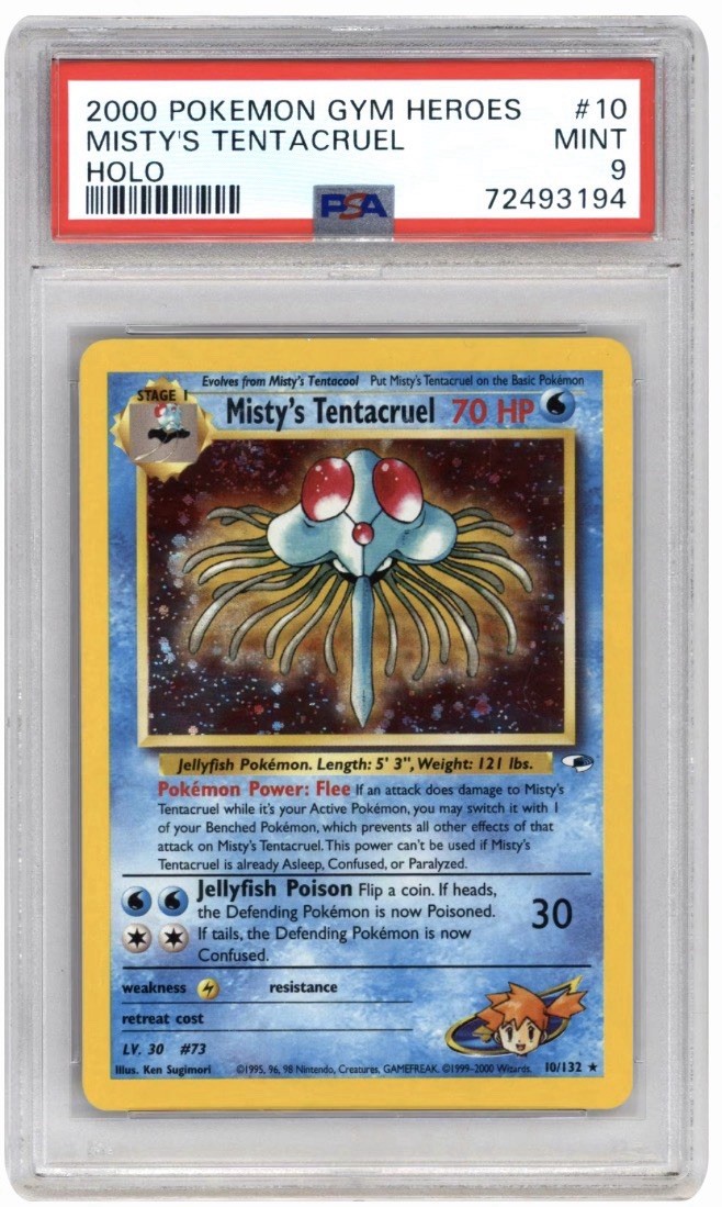 2000 Pokemon Gym Heroes Misty's Tentacruel HOLO 10/132 PSA GRADED MINT 9