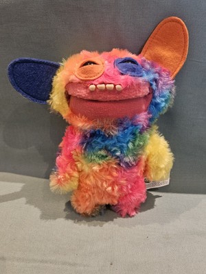 Fuggler 9 Zoll pelziges Regenbogenfell Grinsen lustiges hässliches Monster Stofftier Teddy GC