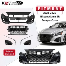 Front Bumper Cover Grille Kit W Fog Light Cover Fits 2023-2025 Nissan Altima Sr