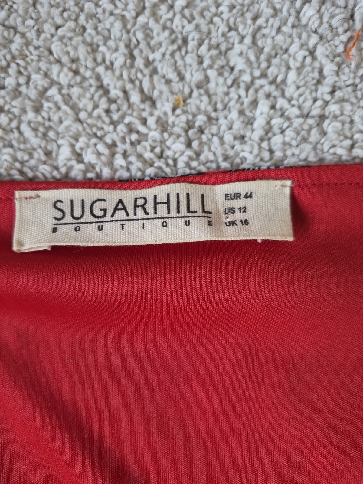 Sugarhill Boutique Pineapple Print Dress UK 16 Red Retro Skater image 2