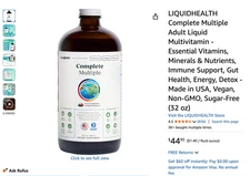 LIQUID HEALTH™ Complete Multiple BOYSENBERRY POMEGRANATE New Sealed 32oz