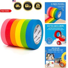 Colored Masking Tape 6 Colors 990 Feet Craft Painter Labeling Tape Rolls
