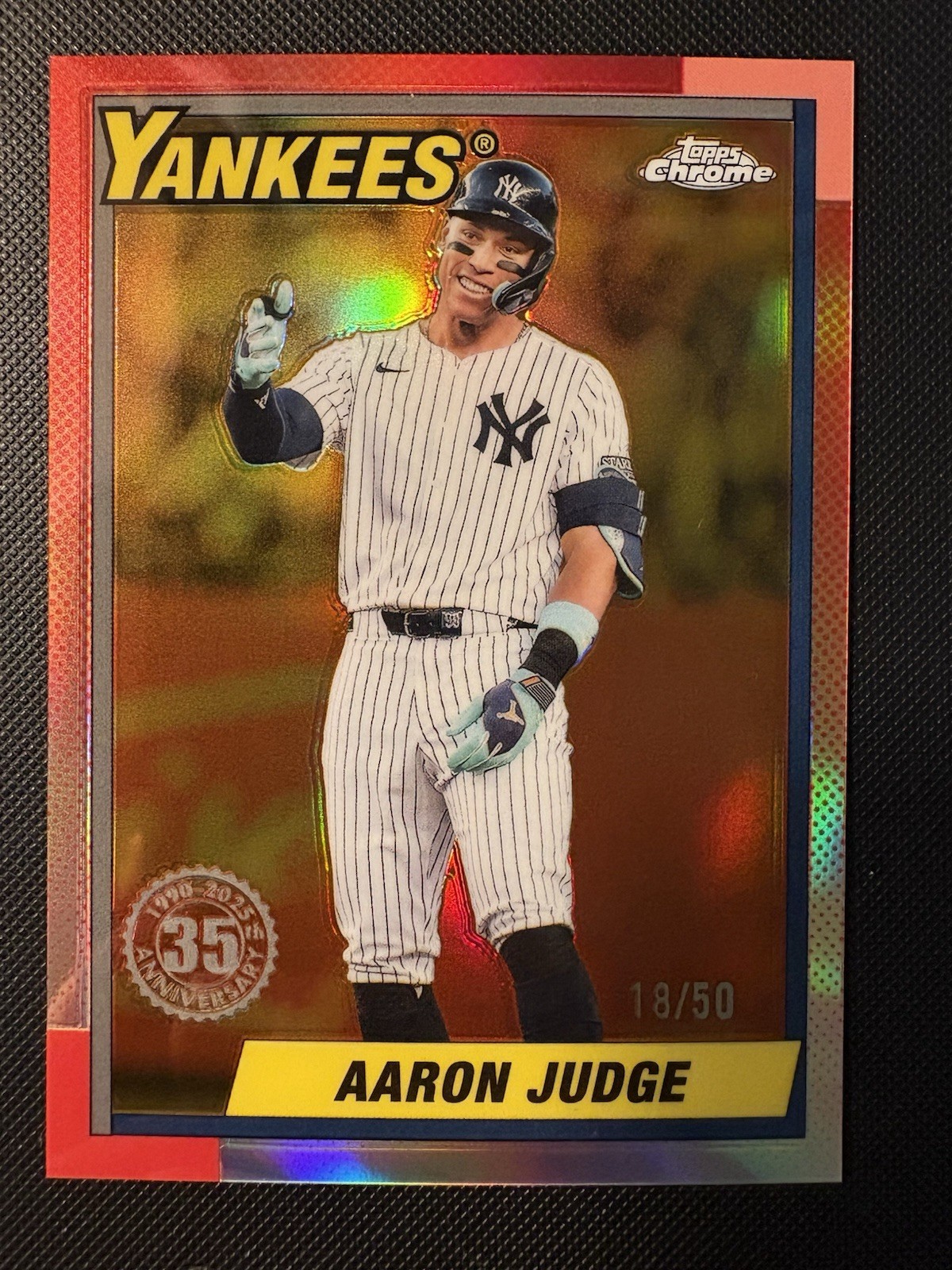 MVP Aaron Judge 2025 Topps Chrome #90CB-11 1990 Topps SP GOLD REFRACTOR #18/50!