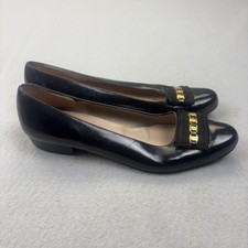 Vintage Salvatore Ferragamo Boutique Shoes Womens Size 8 Black Leather Bow Pumps