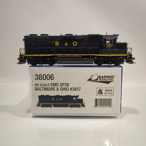Rapido HO EMD GP38 Low Nose Standard DC Baltimore & Ohio #3817 ~ 38006 | Zustand: Used