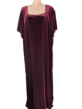 Maxi Vestido De Colección Mary McFadden Terciopelo Talla 30/32 W Y2K Vino Rojo Bruja Gótico