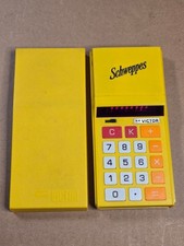 Victor Model 95 Vintage Calculator Yellow - Schweppes drink logo - Working Well