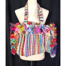 Vintage Silk  Polyester Handmade Woman Tote Shoulder Bag Hand Bag Beach Bag