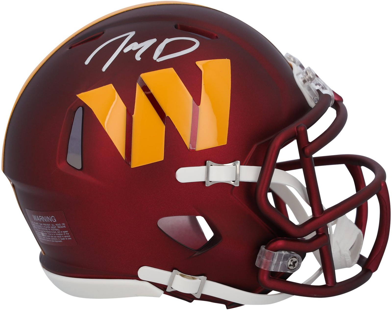 Jayden Daniels Washington Commanders Autographed Riddell Speed Mini Helmet