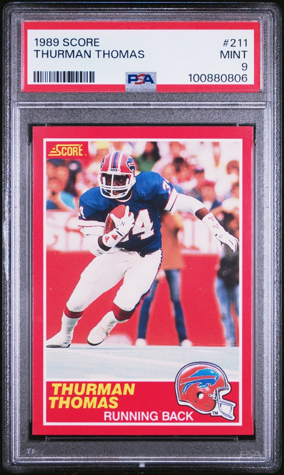 1989 Score #211 Thurman Thomas Rookie PSA 9 MINT Centered