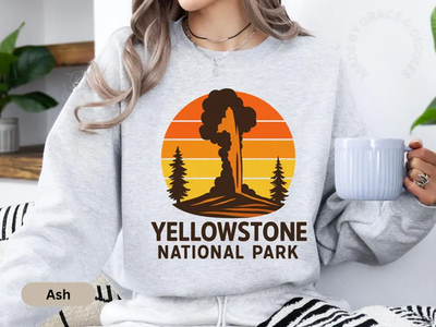 #ad Retro Geyser National Park Sweatshirt $26.25