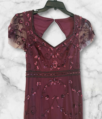 Adrianna Papell Boutique Women's Beaded Column Long Dress, Size 4, Color Cassis | eBay Adrianna Papell Boutique Women's Beaded Column Long Dress, Size 4, Color Cassis | eBay