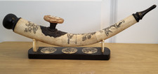 Antique Chinese Smoking Pipe With Stand, Longevity Carving, Qing or Republic Era