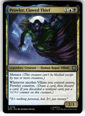 Prowler, Clawed Thief 138 Uncommon Marvel's Spider-Man Magic: The Gathering NM
