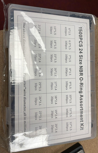 WG® 1500pcs Guarnizione O Ring Assortimento Kit NBR FKM Gomma Alta Temp Guarnizioni Set Scatola - Foto 3 di 9