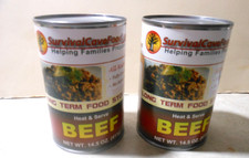 Survival Cave Food Long Storage Gourmet Ready to Eat Beef 14.5oz/Can-2 Cans