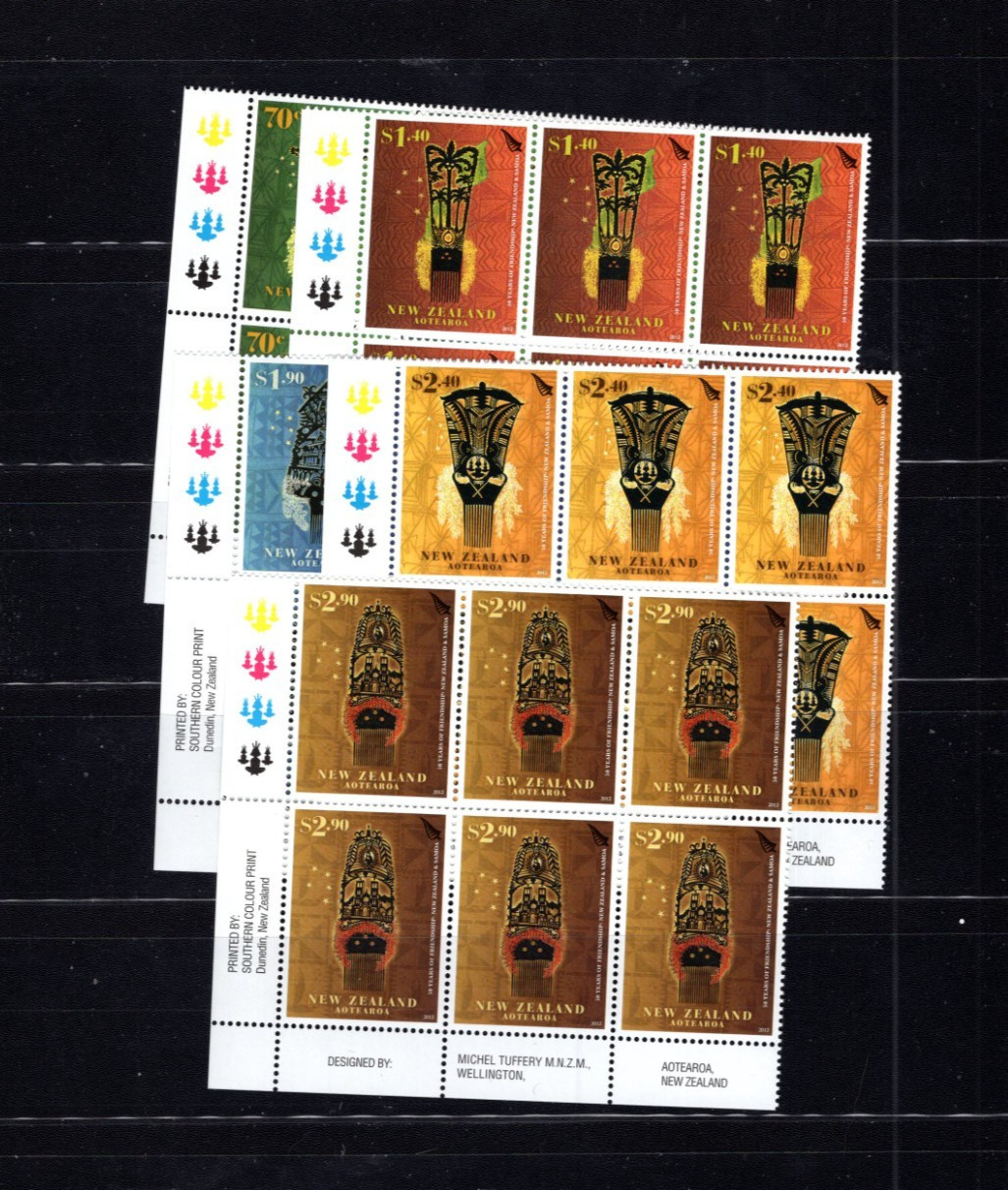 New Zealand 2416-20 Hair Combs 2012 Corner Blocks VF MNH LG