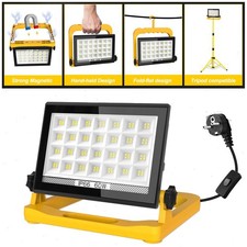 LED Baustrahler 60W 6000K Arbeitsleuchte mit EU-Stecker Tragbar Baustellenlampe