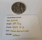 Mandalorian hand poured  .999 silver by Liquid Metals UK With COA 39.3g