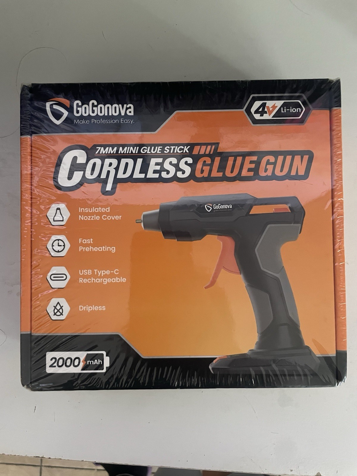 GoGonova 4v 2000mAh Mini Hot Glue Gun 7mm