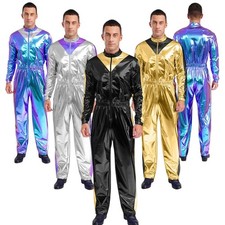 Männer Bodysuit Elastische Taille Unitarden Leistung Pullover Farbe Block Rave