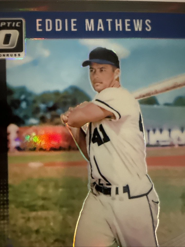 2018 Donruss Optic Eddie Mathews Black Prizm /25 #69 - Image 2 of 4