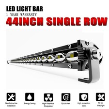 44in/46in 126W Single Row LED Light Bar Combo Beam 6D Reflectors for Offroad