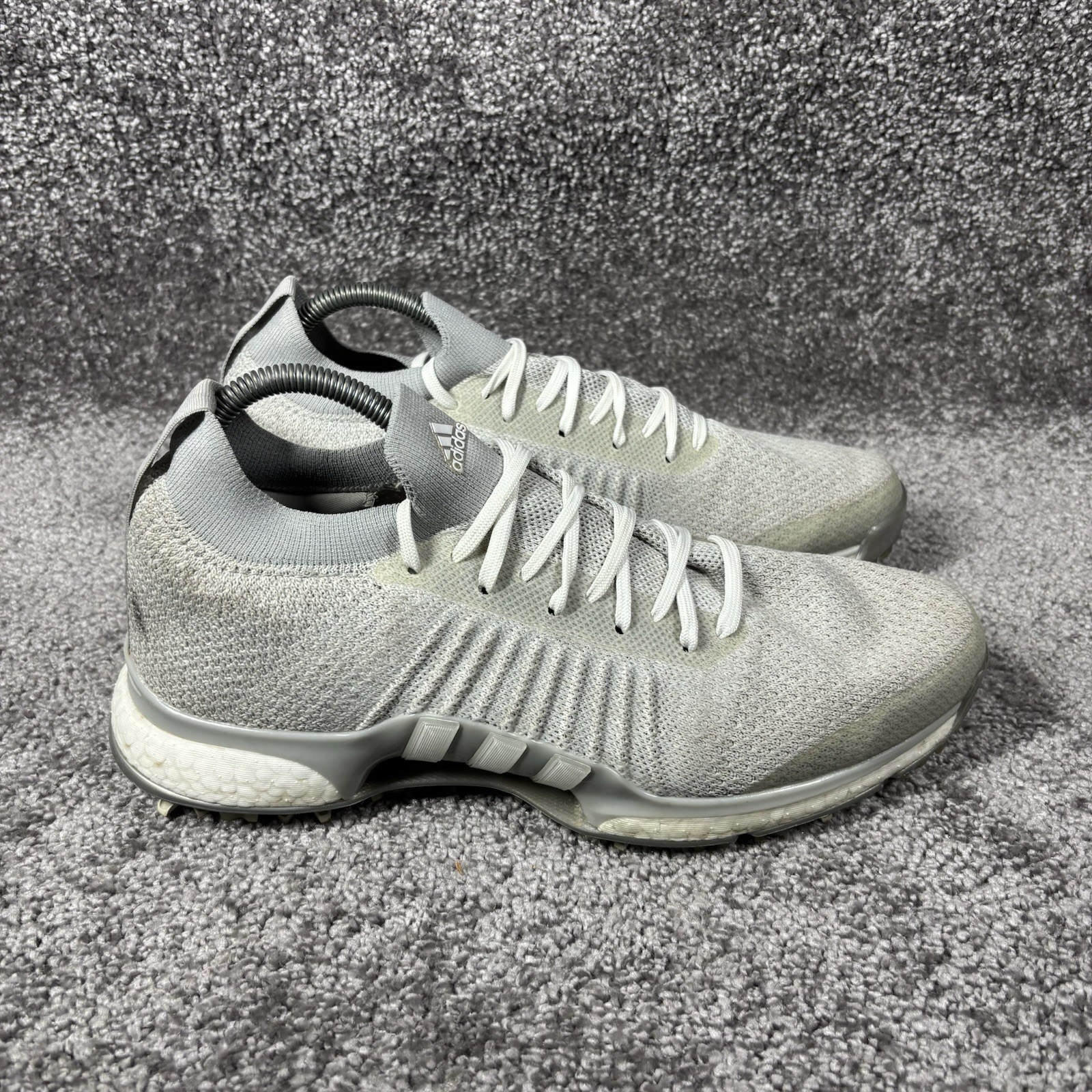 Mens 10 Tour 360 Primeknit Grey White Athletic Sneakers Boos
