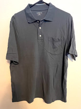 Croft Barrow Men's Short Sleeve Collared Polo Shirt Blue Size Medium