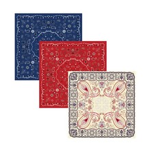 3 Packs 100 Combed Cotton Bandanas, Unisex Face Bandana, Headbands, Scarves