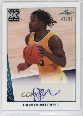 2021 Leaf Memories 1990 Base Platinum 47/99 Davion Mitchell Rookie Auto RC 0u66