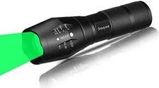 Green Light Flashlight Zoomable LED Single Mode Torch for Hunting Night Vision