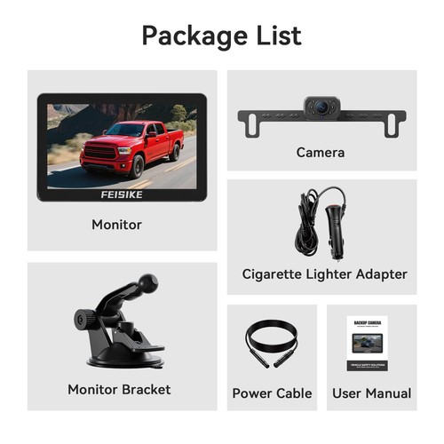1080P HD Backup Camera 7" Screen IR Night Vision Rear View Cam Plug Play DIY - Picture 7 of 7