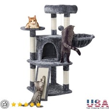 Multilevel Cat Tree Tower Condo Perches Scratching Posts Plush Baskets Fun Play