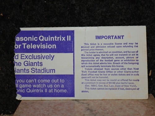 October 10, 1976 NY Giants vs Dallas Cowboys 1st Game Meadowlands Ticket Stub - Picture 2 of 2