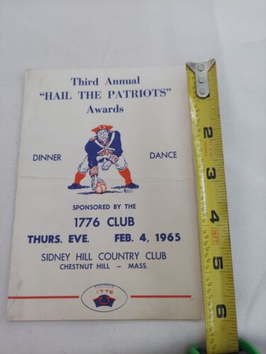 Vintage New England Hail The Patriots Feb 4 1965 Third Annual Awards Program - Picture 3 of 5