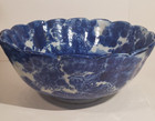 Antique Japanese Meiji Period Arita Blue White Bowl Children Playing 8.5 Inch