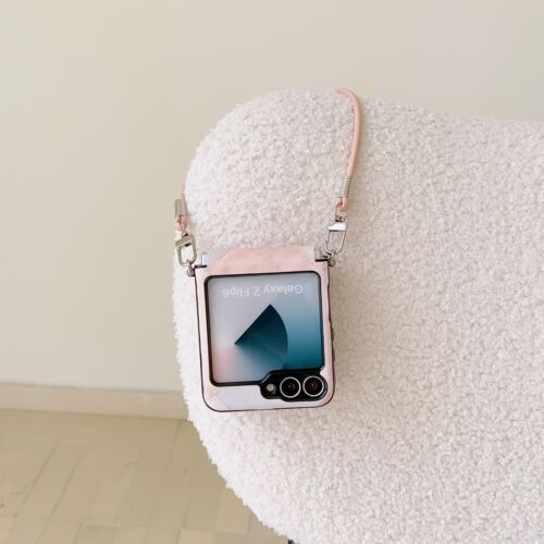 For Samsung Galaxy Z Flip 6/5/4 Color blocking diamond grid handheld Phone Case - Picture 14 of 18