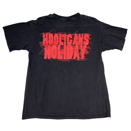 VTG Motley Crue Hooligans Holiday John Corabi 1994 Black Tour T-Shirt Sz Large - Picture 2 of 7