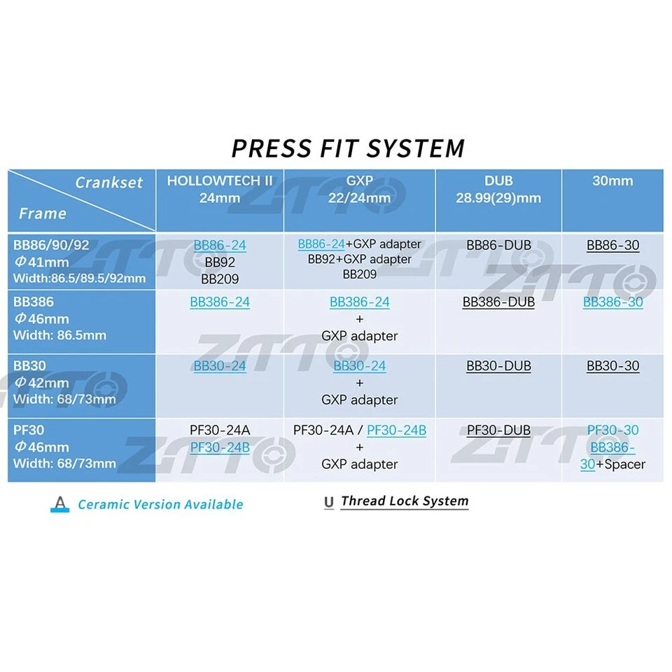 BB92 MTB Press Fit Bottom Bracket 41mm Road Bike PF92 BB86 BB90 BB 24mm Crankset - Image 2 of 4