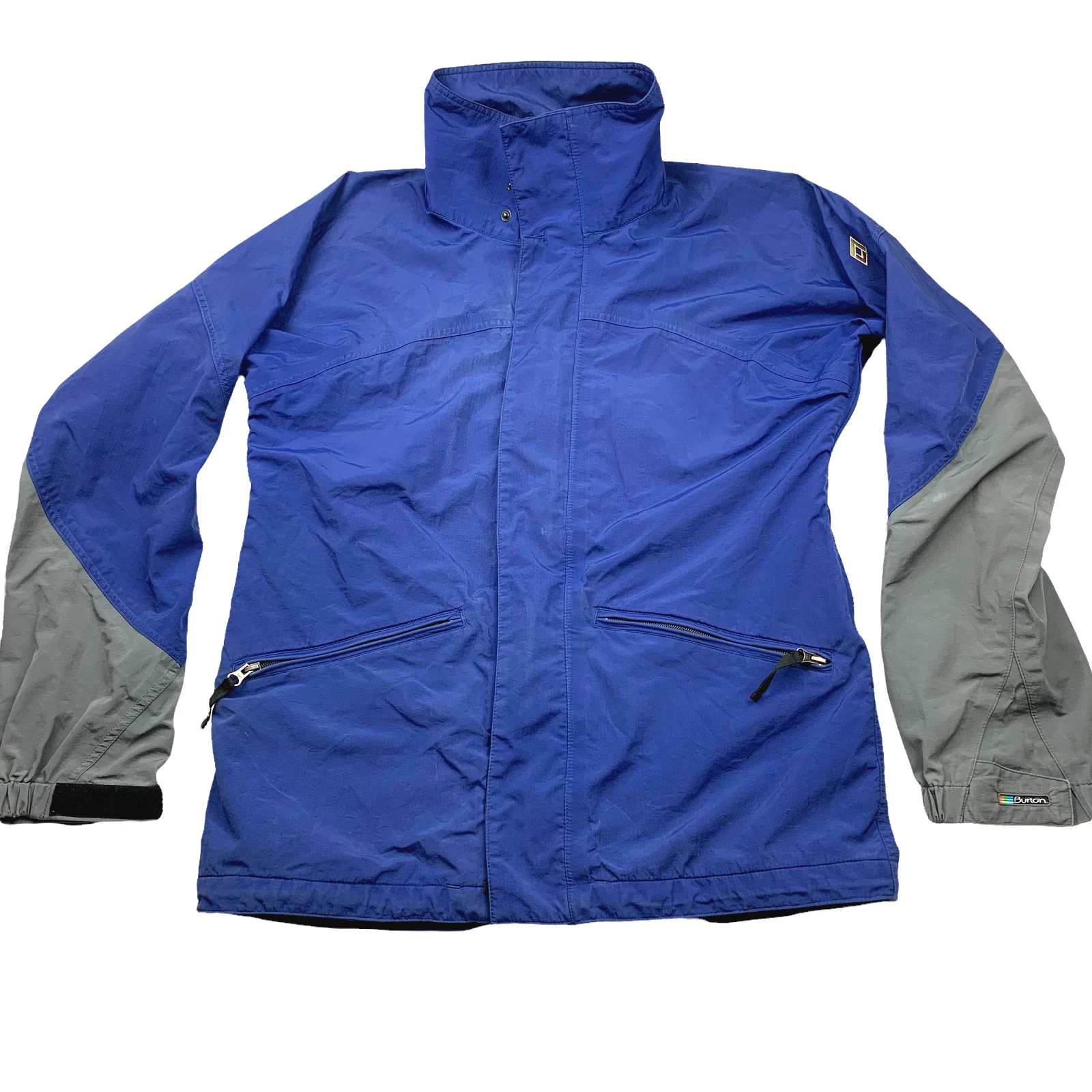 Burton Men’s Nylon Full Zip/Button Tri-Lite Ski Snow Jacket Blue/Gray • Small