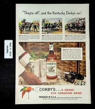 1948 CORBY'S Reserve Whiskey Kentucky Derby's on Print Ad 44129